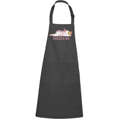 Dobrý Triko Zástěra s potiskem Dneska ne Antracitová