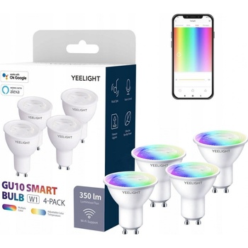 Yeelight Smart Bulb W1, GU10, 4,8W, teplá biela, stmívatelná, 4ks