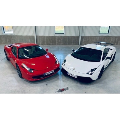 Adrenalinová kombinační jízda v supersportech Lamborghini Gallardo a Ferrari 458 Italia v Praze