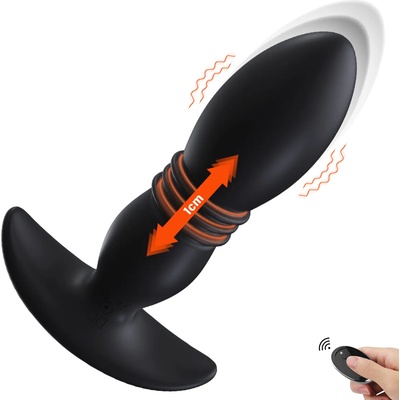 Paloqueth Anal Thrusting Plug with Remote Black