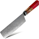 HARAHU Дамаски нож за кухнята KU-20013 - Cleaver / Червена / 30, 5см KP20013