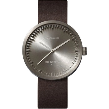 LEFF TUBE WATCH D38 / STEEL WITH BROWN LEATHER STRAP
