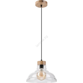 LAMKUR Пендел на кабел SINGLE 1xE27/60W/230V диам. 28 см дъб (LA61467)