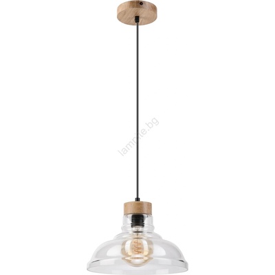LAMKUR Пендел на кабел SINGLE 1xE27/60W/230V диам. 28 см дъб (LA61467)