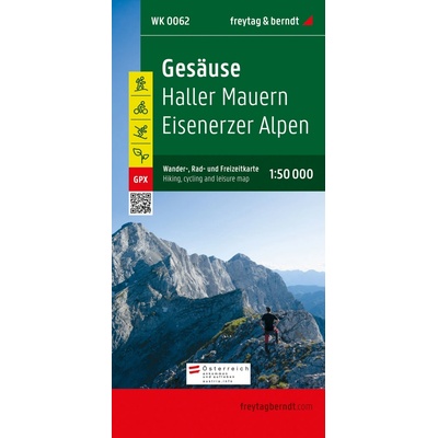 Gesause 1:50,000 Hiking, Cycling and Leisure map, Haller Mauern Eisenerzer Alpen Freytag-Berndt