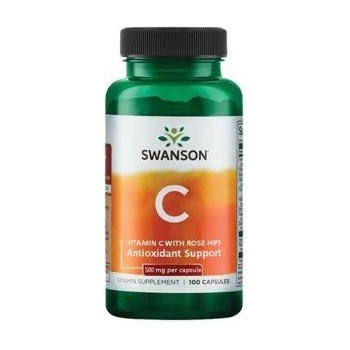 Swanson Витамин С - Vitamin C with Rose Hips 500mg. / 100 Caps, 4293