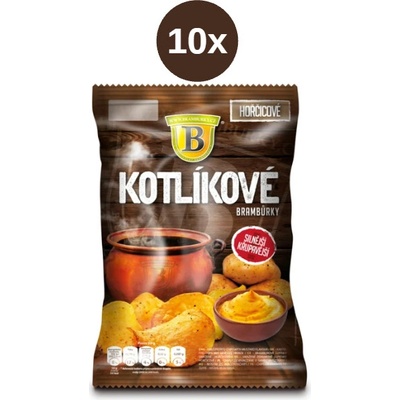 Kotlíkové brambůrky s příchutí hořčice 10x 120 g