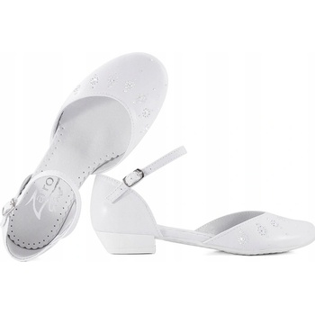 Zarro 2380 dívčí lodičky k prvnímu svatému přijímání bílé