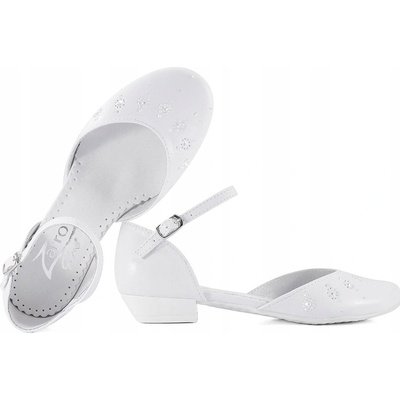 Zarro 2380 dívčí lodičky k prvnímu svatému přijímání bílé