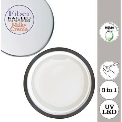 Nail1 Fiber Milky Creme UV/LED mlečný UV/Led gel 30 ml