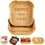 Cosori Хартиени подложки за еър фрайър Cosori CLR-R601-NEU 20 х 20 см, 100 броя, Водо- и маслоустойчиви (810043379878)