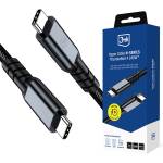 3mk Protection Кабел за данни 3mk Data Cable Hyper N-Series - Thunderbolt 4, 240W, 8K@60Hz, 2m - Черен
