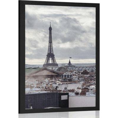 Plakát pohled na Paříž z jednoduché ulice - 40x60 white