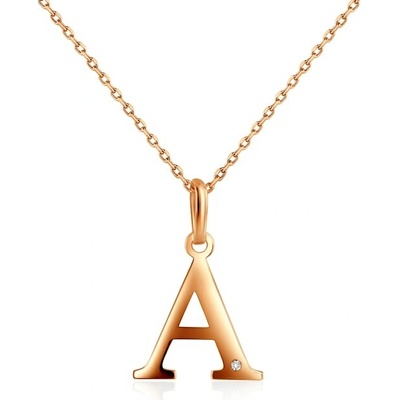 Savicki Náhrdelník písmeno A žlté zlato, diamant B-N-N0781-00108-585-Z
