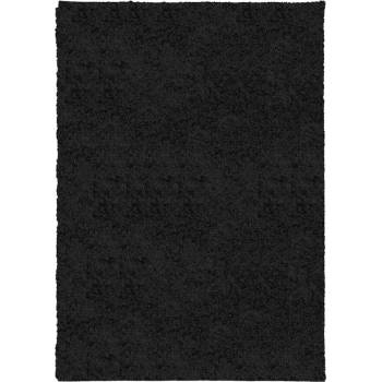 Шаги килим с дълъг косъм, модерен, черно, 120x170 см
