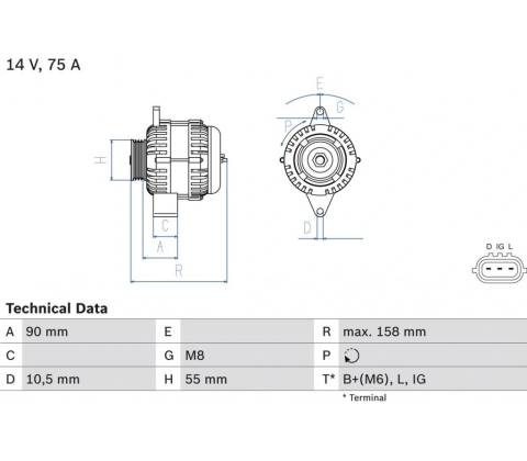 Alternátor BOSCH 0 986 082 830