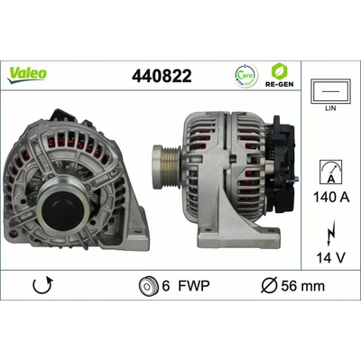 Alternátor VALEO RE-GEN REMANUFACTURED 440822
