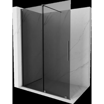 Mexen Velar разтегателна стена за душ Walk-in 130 x 200 см, графит 8 мм, gun metal - 871-130-000-43-95 (871-130-000-43-95)