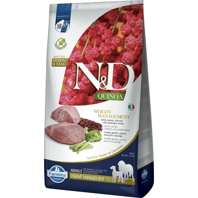 N&D Quinoa Dog Adult Medium & Maxi Grain Free Weight Management Lamb & Broccoli 7 kg
