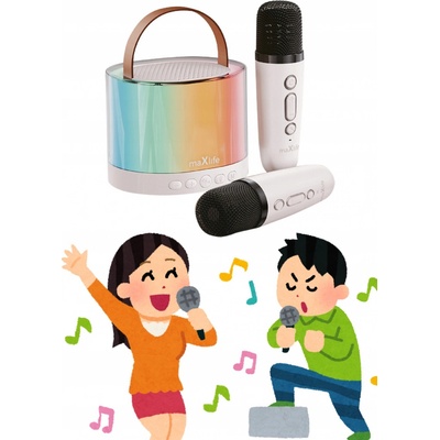 Maxlife MXKS 200 white Bluetooth karaoke se 2 mikrofony bílá