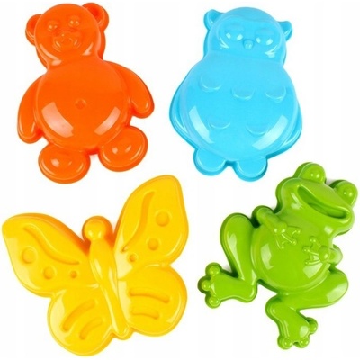 Teddies Formičky Bábovky na piesok plast zvieratká 3 druhy v sieťke 12x10x8cm