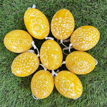 Ručně malované velikonoční vejce na zavěšení, 1ks