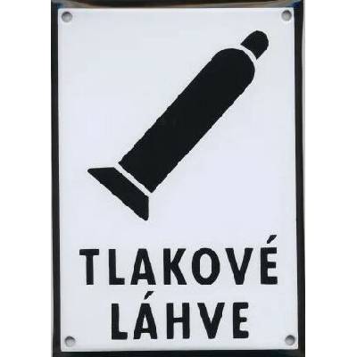 Tabulka s nápisem |TLAKOVÉ LÁHVE| - smaltovaná A5