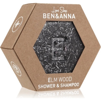 Ben & Anna Love Soap Shower & Shampoo твърд шампоан и душ гел 2 в 1 Elm Wood 60 гр