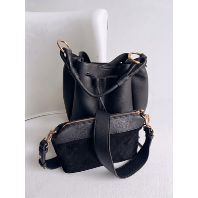 Dámsky vačok s crossbody kabelkou elegantná 2v1 kabelka na každý deň čierna
