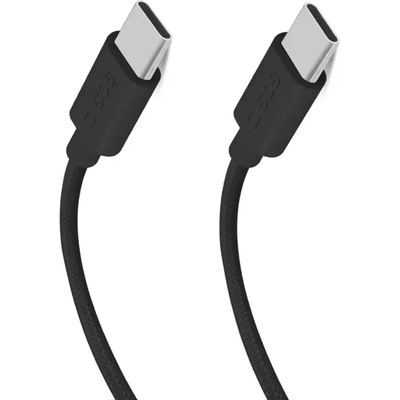 SBS TECABLETISSUETCK USB-C - USB-C 1.5m 60W плетен кабел - черен (TECABLETISSUETCCK)