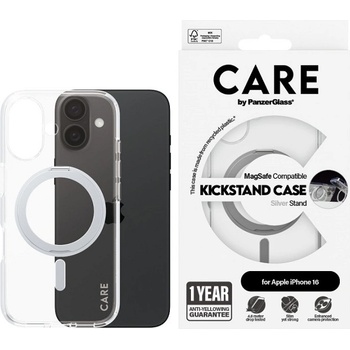 Panzer Калъф CARE - Feature Silver MagSafe, iPhone 16, прозрачен (5715685003875)