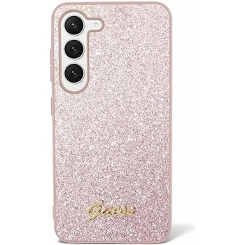 GUESS Кейс Guess Glitter Script за Samsung Galaxy S24 Plus, розов (GUE003568-0)