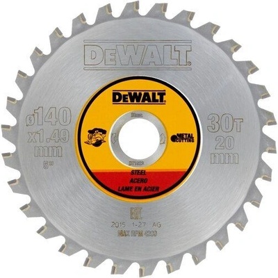 DEWALT DT1923 Циркулярен диск за стомана ф140x20 мм 30 зъба (DT1923)