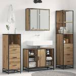 vidaXL Комплект мебели за баня 3 бр. Дъб 80 x 33 x 60 см (3402421)