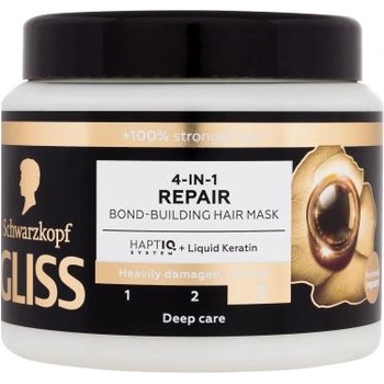 Schwarzkopf Gliss Repair 4-in-1 Hair Mask дълбоко грижовна маска за силно увредена и суха коса 400 ml за жени