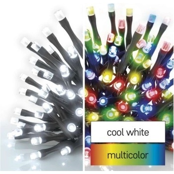 EMOS Lighting D4AJ01 LED vianočná reťaz 2v1 10 m vonkajšia aj vnútorná studená biela multicolor programy
