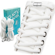Laces elastické s kovovou sponou biele