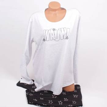 Image 1 of Макси пижама в бяло с пръски и черно