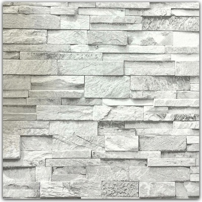 Tapeta Erismann vinylová 3D imitace kamene břidlice šedo-stříbrná 53x10,05 m