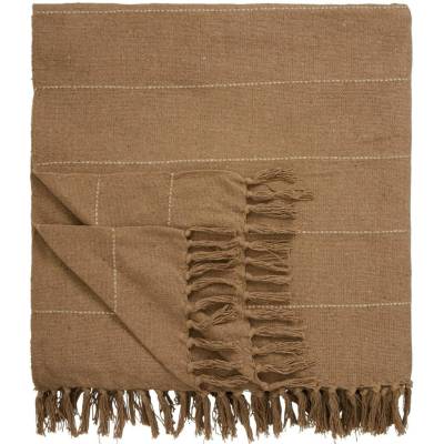 Ib Laursen Bavlnený prehoz Double Brown Thin Stripes 240 × 240 cm