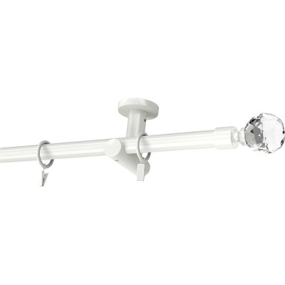 KovovégarnýžeCZ Stropní garnýž Globe modern 19 mm bílá lesklá Dvouřadá 320 cm Kroužky s žabkou