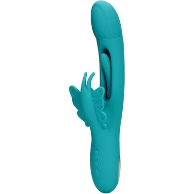 Loveline Flapping G Spot Butterfly Peacock Blue silikonový na bod G a klitoris 24,5 x 3,9 cm