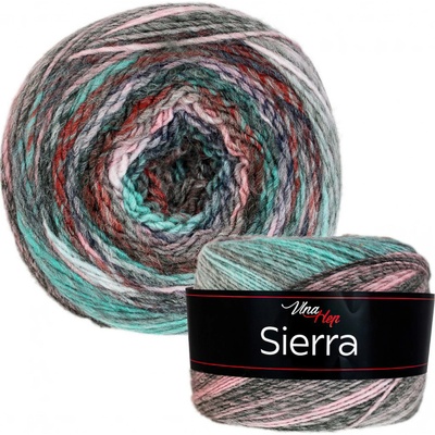 Pletací / háčkovací příze Vlna-Hep SIERRA 7201 zeleno-růžová, melírovaná, efektní 150g/450m