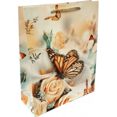 Dárková taška Motyl s růže 44*32cm