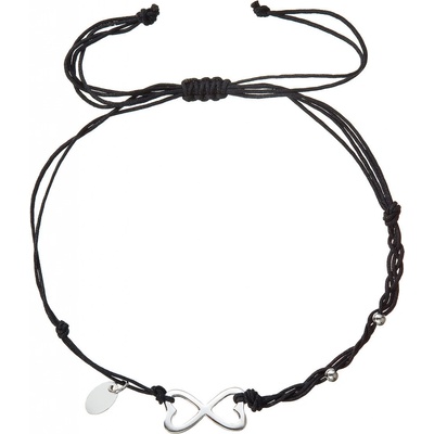 Pavona Kabbalah náramek se stříbrným nekonečnem 13048.3 black