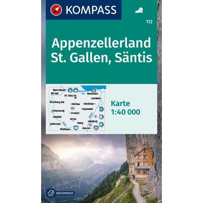Kompass 112 Appenzellerland, St.Gallen, Säntis 1:40 000 turistická mapa