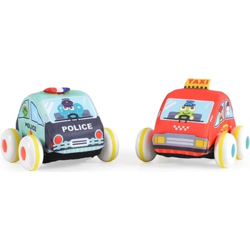 Huanger Комплект меки играчки Huanger - Инерционни коли, полиция и такси (109264)