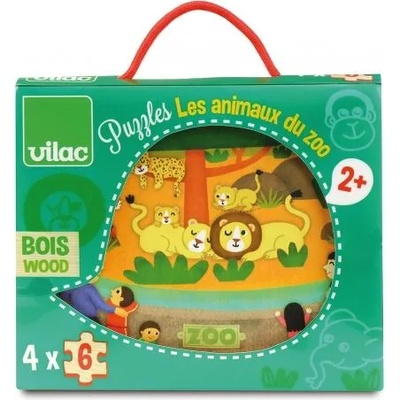 Vilac - Четири дървени пъзела - Зоопарк (2642)