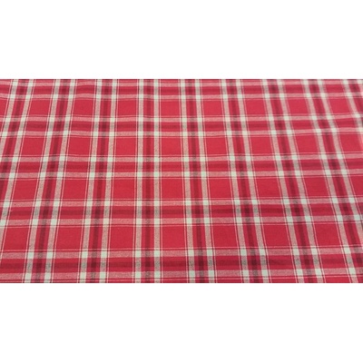 Látka kocka TISSE béž/červená šírka 160 cm