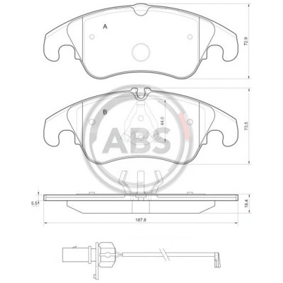 A.B.S. Sada brzdových platničiek kotúčovej brzdy 37587